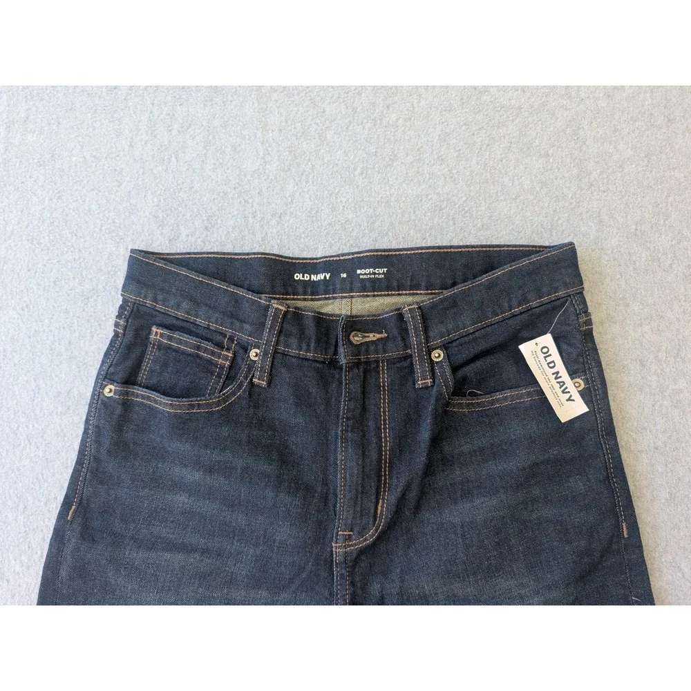 Old Navy Mens Built-In Flex Boot-Cut Jeans Dark Wash Size 16 1186 NWT